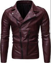 Handmade Mens Maroon Biker Leather Jacket Jacket, Maroon Leather Jacket for Men
