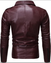 Handmade Mens Maroon Biker Leather Jacket Jacket, Maroon Leather Jacket for Men - Image 2