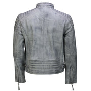 Handmade Mens Real Leather Antique Wash Retro Vintage Style Biker Jacket Slim Fit - Image 3