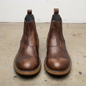 Men’s Rustic Leather Chelsea Boots, Handmade Genuine Leather Slip-On Boots - front-view
