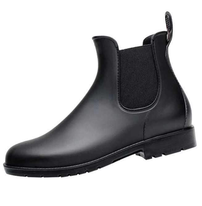 Men's Pvc Leather Elastic Band Ankle Chelsea Boots