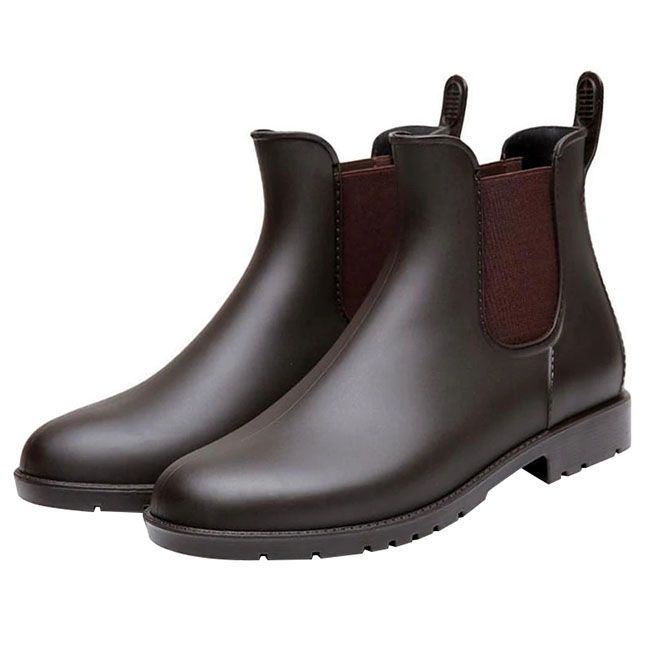 Men's Pvc Leather Elastic Band Ankle Chelsea Boots