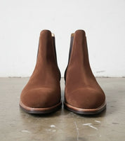 Men's Square toe Suede Chelsea boots, elegant casual Suede Chelsea Boot - front-view