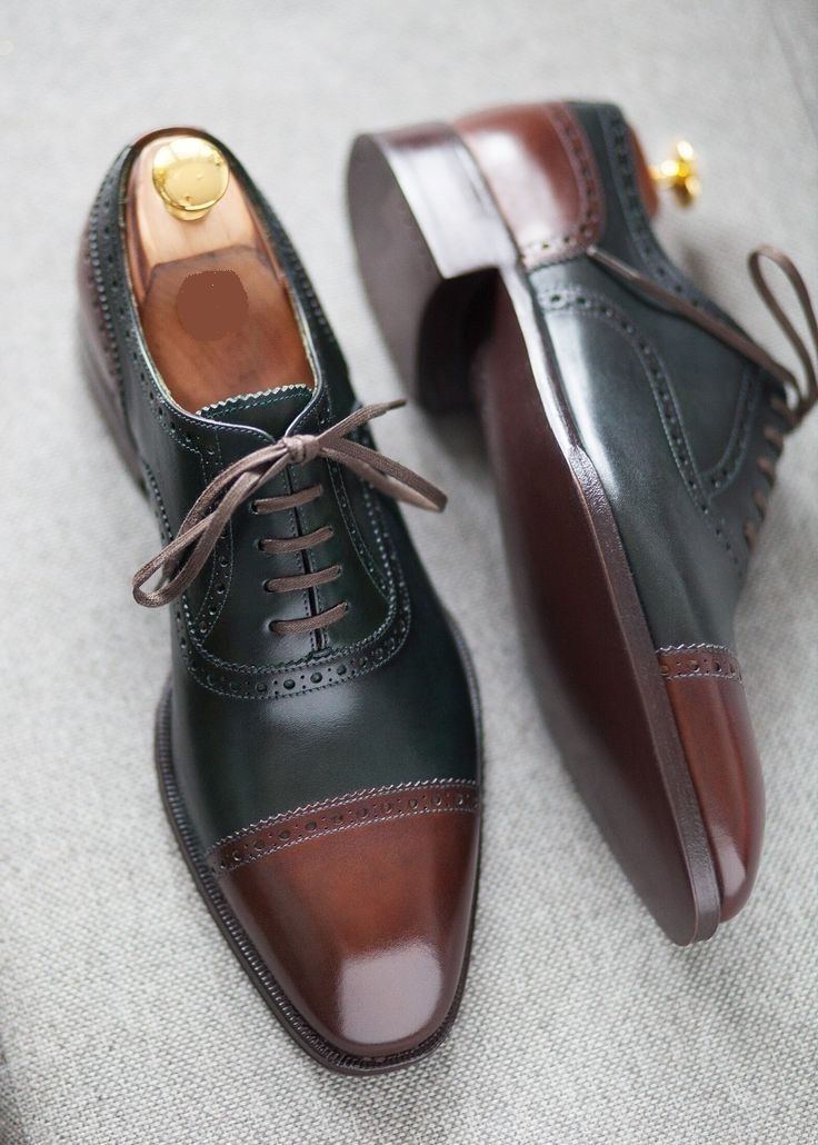 Mens Two tone Oxfords wedding Shoes, Mens Leather dress Shoes, Mens Shoes