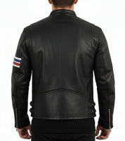 model-back-details - Men's Easy Rider Leather Motorcycle Jacket