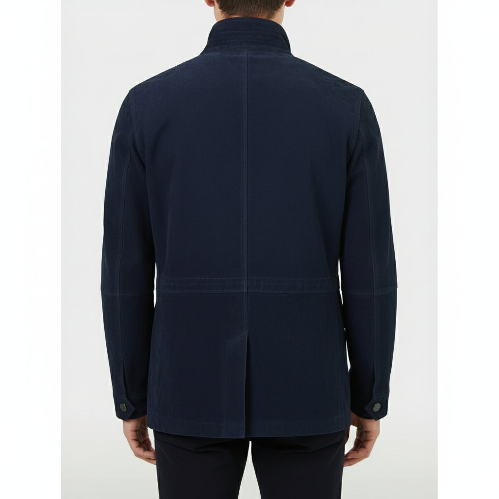 model-back-details - Men's Field Jacket, Suede Field Jacket, Utility Jacket, Men's Casual Jacket