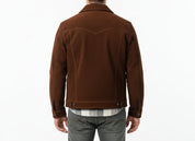 model-back-details - Men's Trucker Jacket, Brown Suede Jacket, Casual Suede Jacket, Men's Casual Jacket