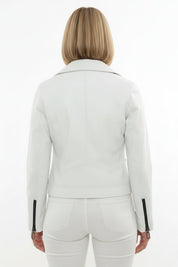 model-back-details - Women's Biker Leather Jacket, Moto Style Jacket, Leather Motorcycle Jacket, Women's Moto Jacket