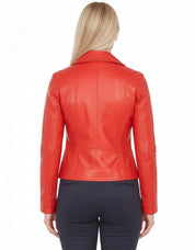 model-back-details - Women's Moto Leather Jacket, Women's Motorcycle Jacket, Leather Biker Jacket, Women's Leather Moto Jacket