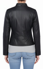 model-back-details - Women's Moto Leather Jacket, Women's Motorcycle Jacket, Women's Biker Jacket, Women's Leather Jacket