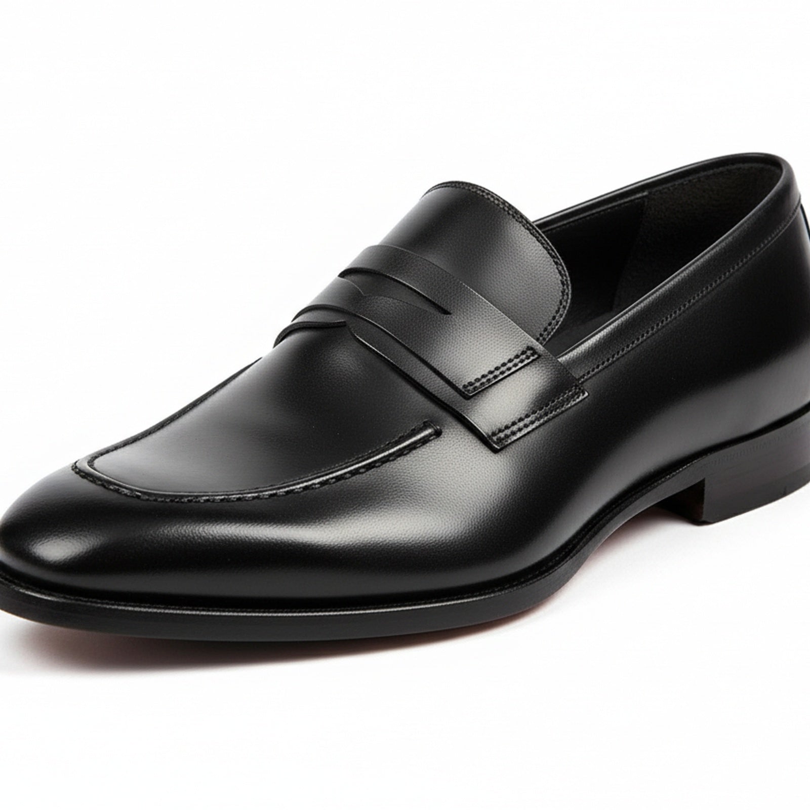 Men's Black Leather Tuxedo Shoes for Formal Events - model-casual-setting