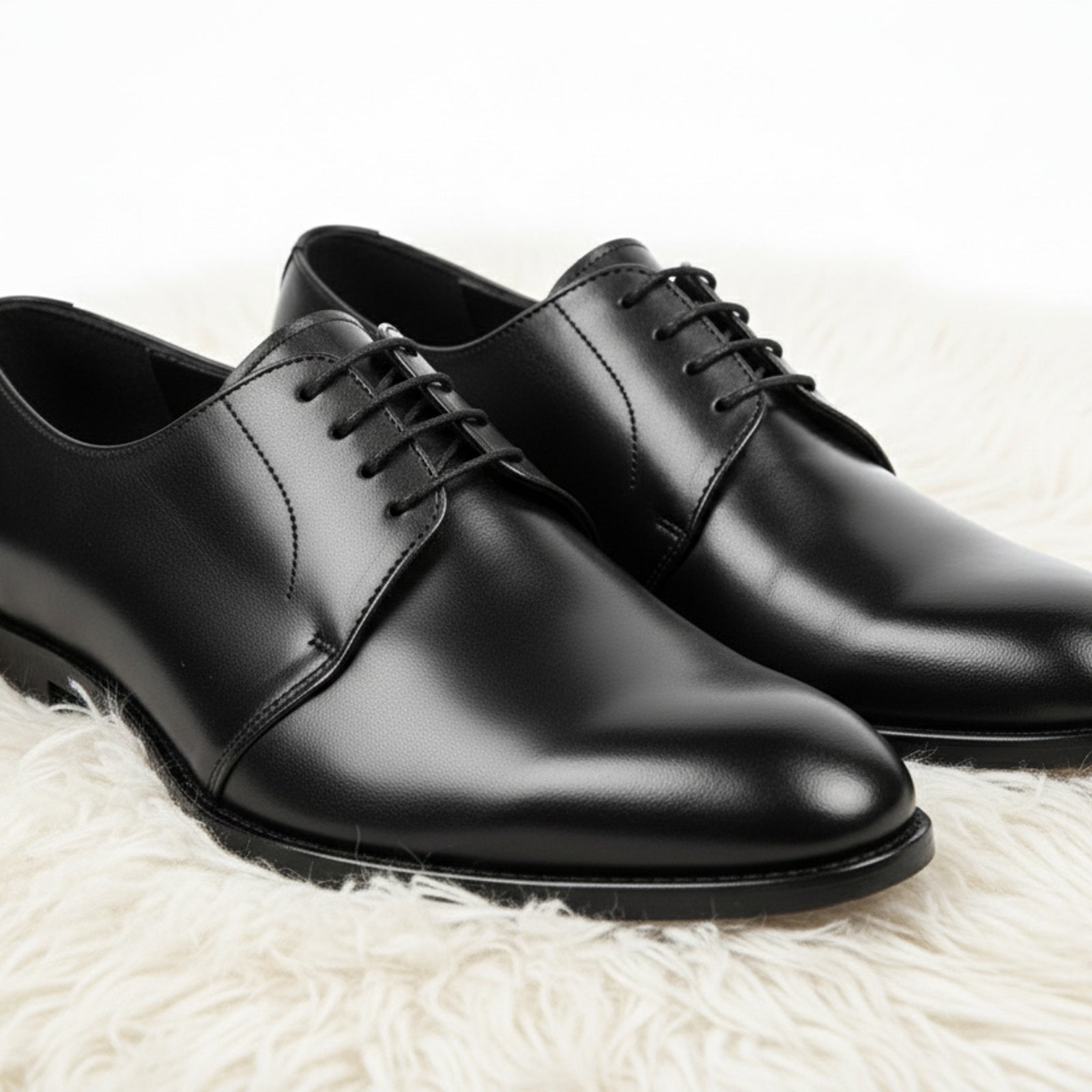 Men's Black Leather Lace-up Dress Shoes - model-casual-setting