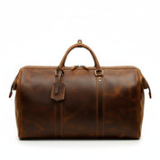 Men's Genuine Leather Travel Duffel Bag - model-casual-setting