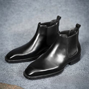 model-casual-setting - Men's Black Leather Chelsea Boots
