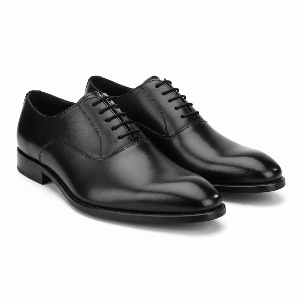 model-casual-setting - Men's Black Leather Derby Dress Shoes