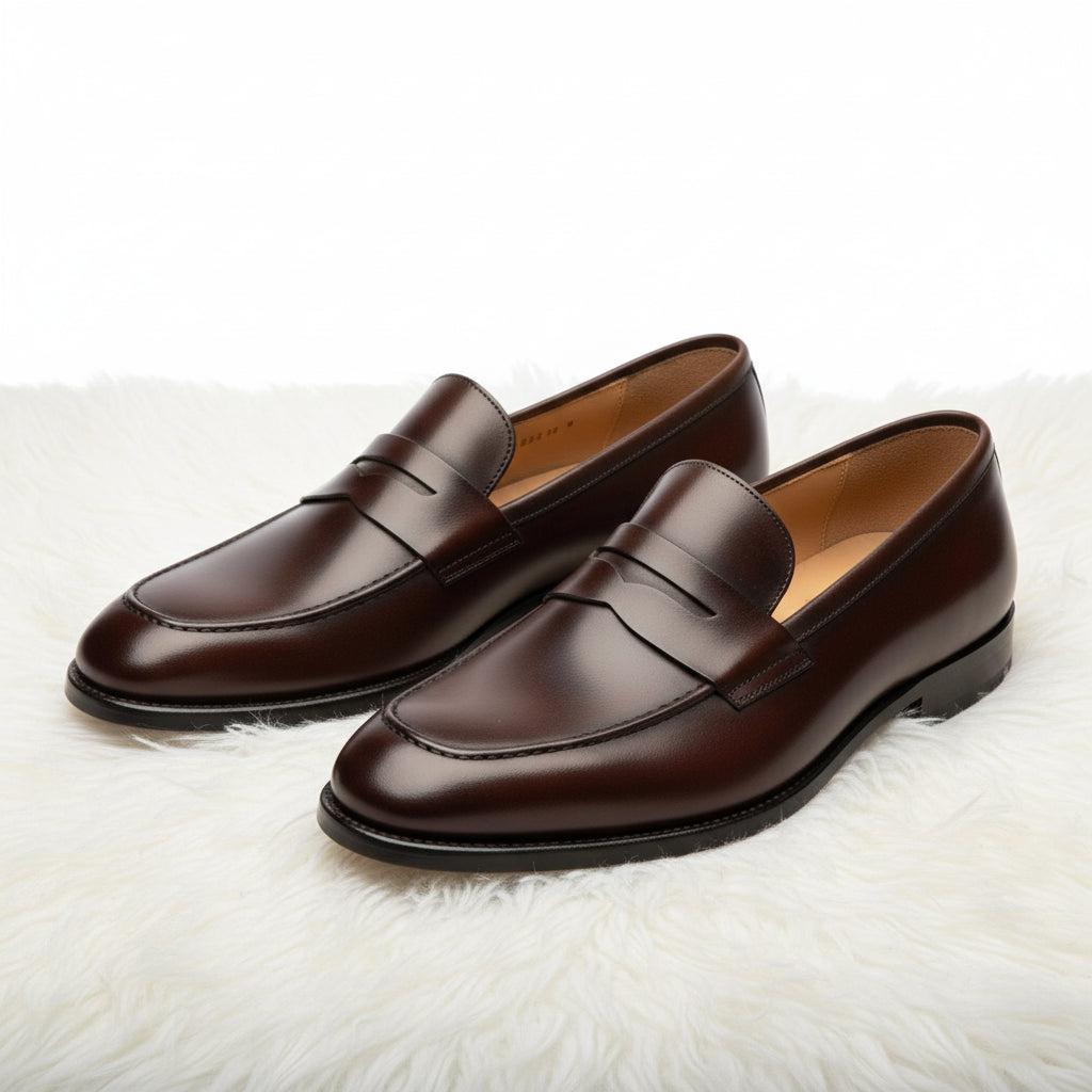 model-casual-setting - Men's Black Leather Moccasins