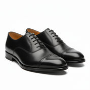 model-casual-setting - Men's Black Leather Oxford Wingtip Dress Shoes