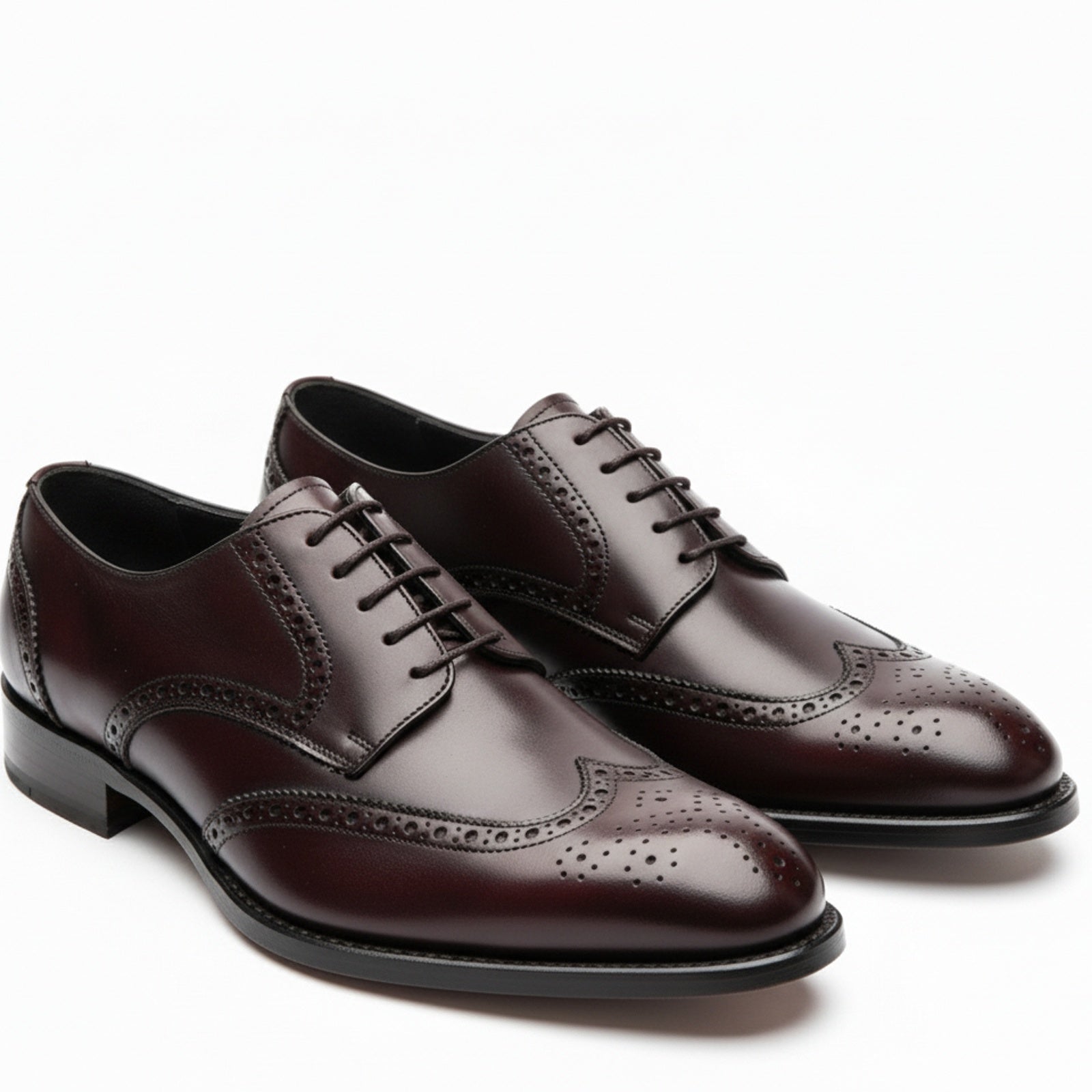 model-casual-setting - Men's Black Leather Wingtip Brogue Dress Shoes