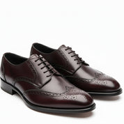 model-casual-setting - Men's Black Leather Wingtip Brogue Dress Shoes