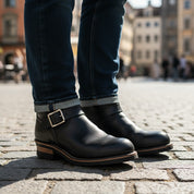 model-casual-setting - Men's Black Leather Work Boots