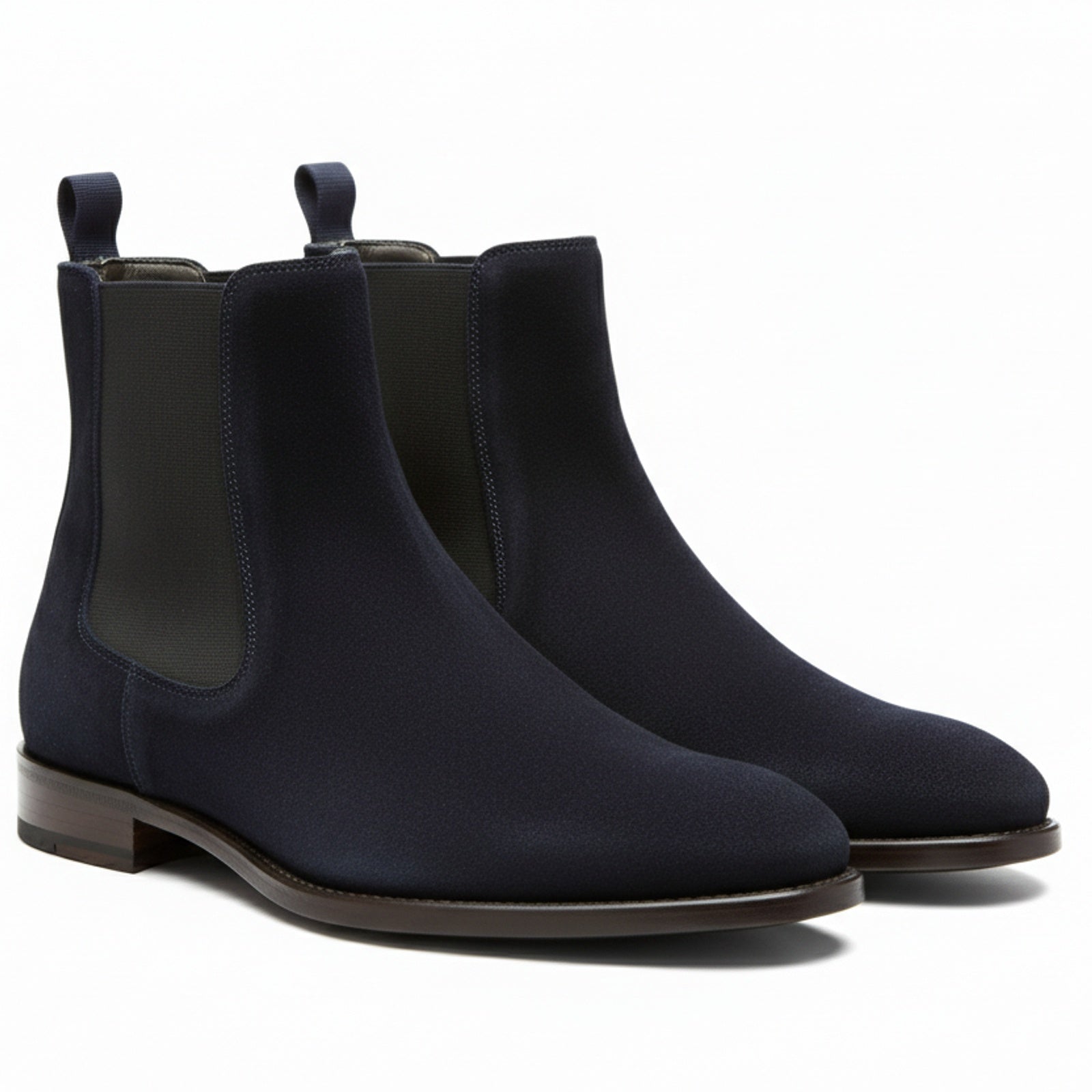 model-casual-setting - Men's Blue Suede Chelsea Boots