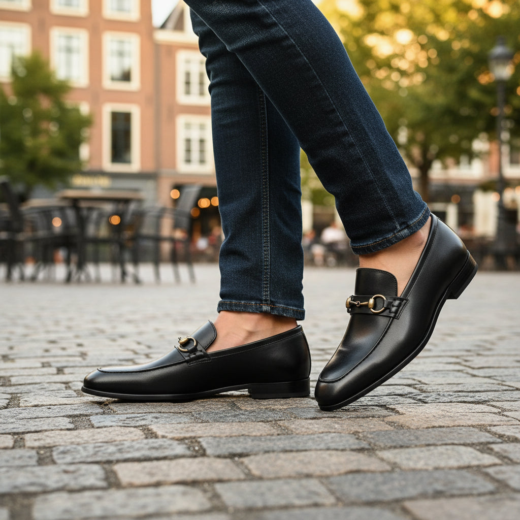 model-casual-setting - Men's Brown Cow Leather Loafers