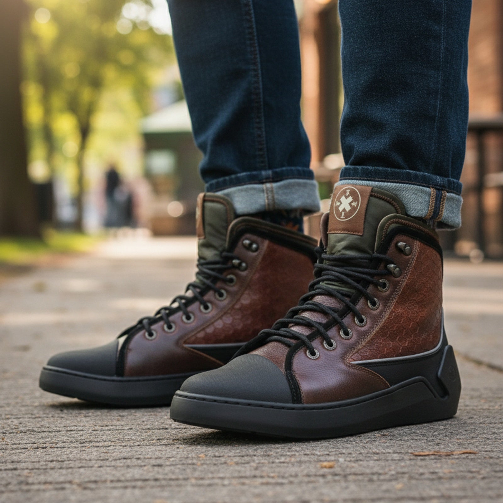 model-casual-setting - Men's Brown Leather Advance Protection Shoes