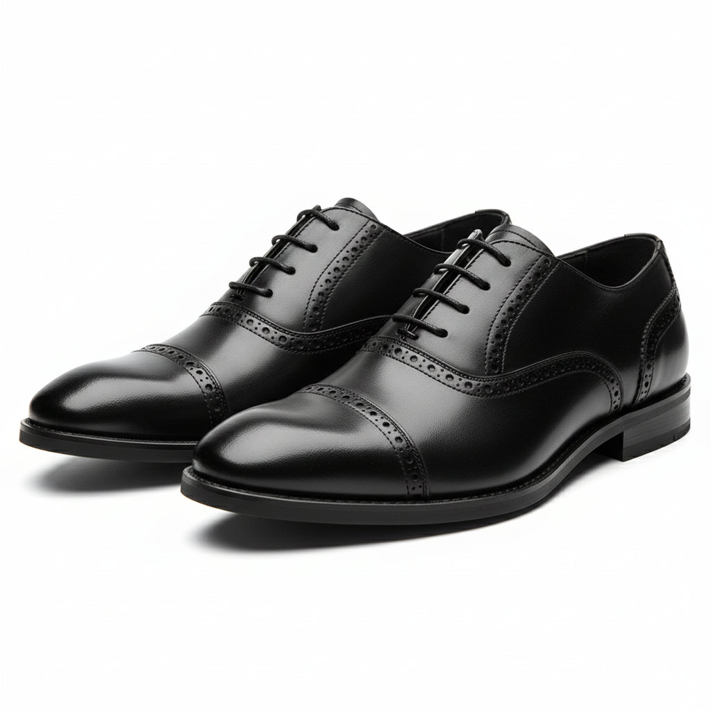 model-casual-setting - Men's Brown Leather Brogue Dress Shoes