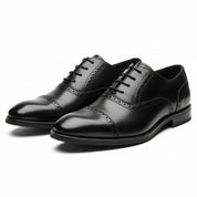 model-casual-setting - Men's Brown Leather Brogue Dress Shoes