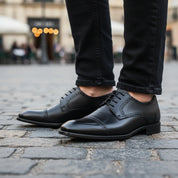 model-casual-setting - Men's Brown Leather Brogue Dress Shoes