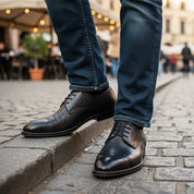 model-casual-setting - Men's Brown Leather Brogue Dress Shoes