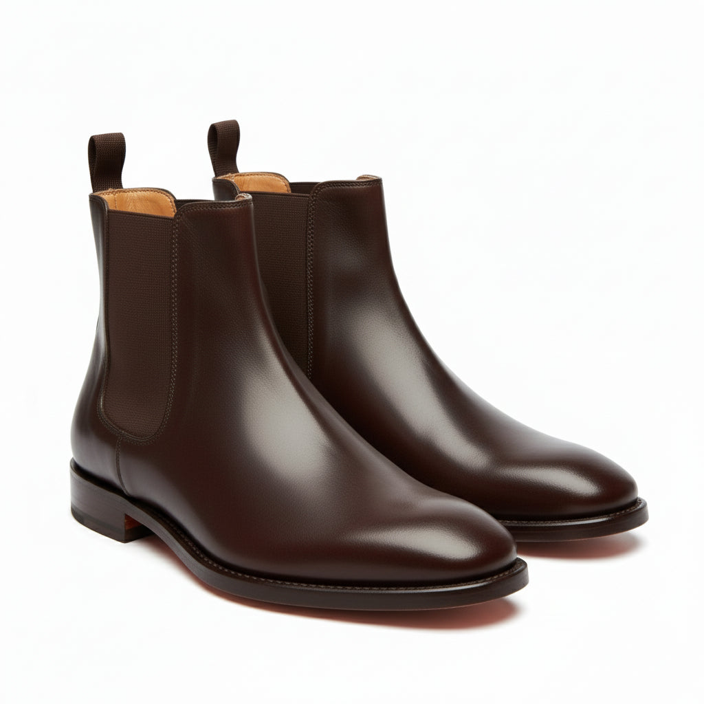 model-casual-setting - Men's Brown Leather Chelsea Boots