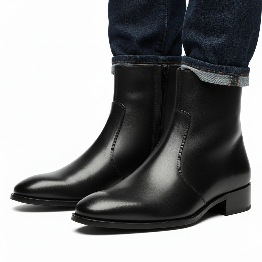 model-casual-setting - Men's Brown Leather Classic Boots