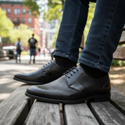 model-casual-setting - Men's Brown Leather Derby Shoes