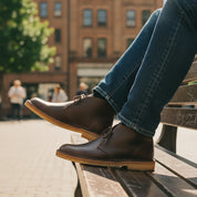 model-casual-setting - Men's Brown Leather Desert Boots