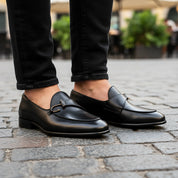 model-casual-setting - Men's Brown Leather Dress Loafers