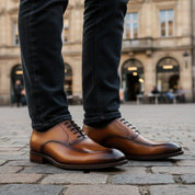 model-casual-setting - Men's Brown Leather Dress Shoes
