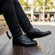 model-casual-setting - Men's Brown Leather Loafer Shoes