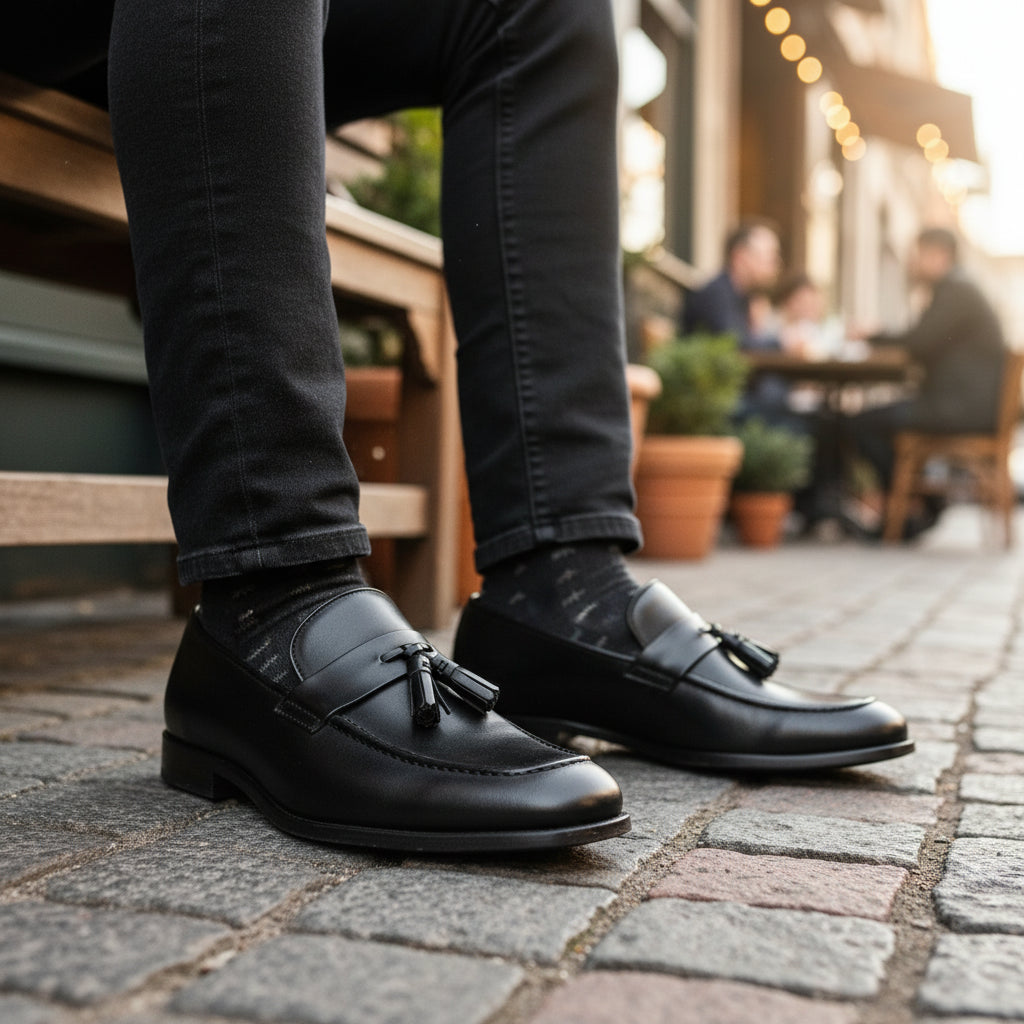 model-casual-setting - Men's Brown Leather Loafers