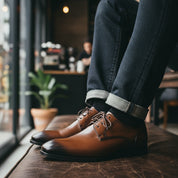 model-casual-setting - Men's Brown Leather Oxford Dress Shoes
