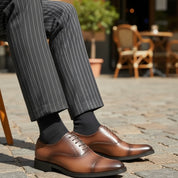 model-casual-setting - Men's Brown Leather Oxford Dress Shoes