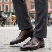 model-casual-setting - Men's Brown Leather Oxford Shoes