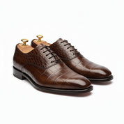 model-casual-setting - Men's Brown Leather Oxford Shoes