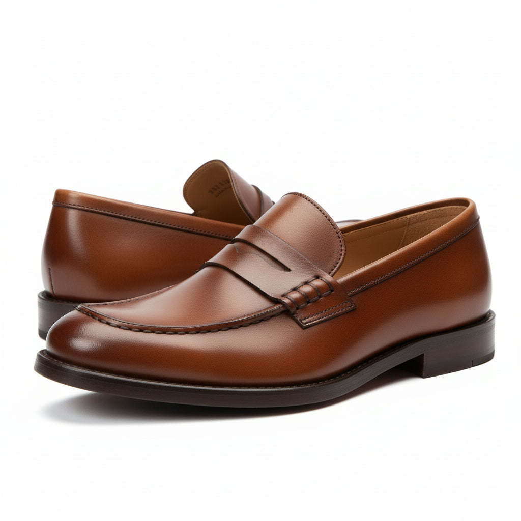 model-casual-setting - Men's Brown Leather Slip-on Dress Shoes