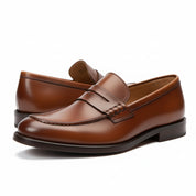 model-casual-setting - Men's Brown Leather Slip-on Dress Shoes