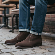 model-casual-setting - Men's Brown Suede Dress Boots