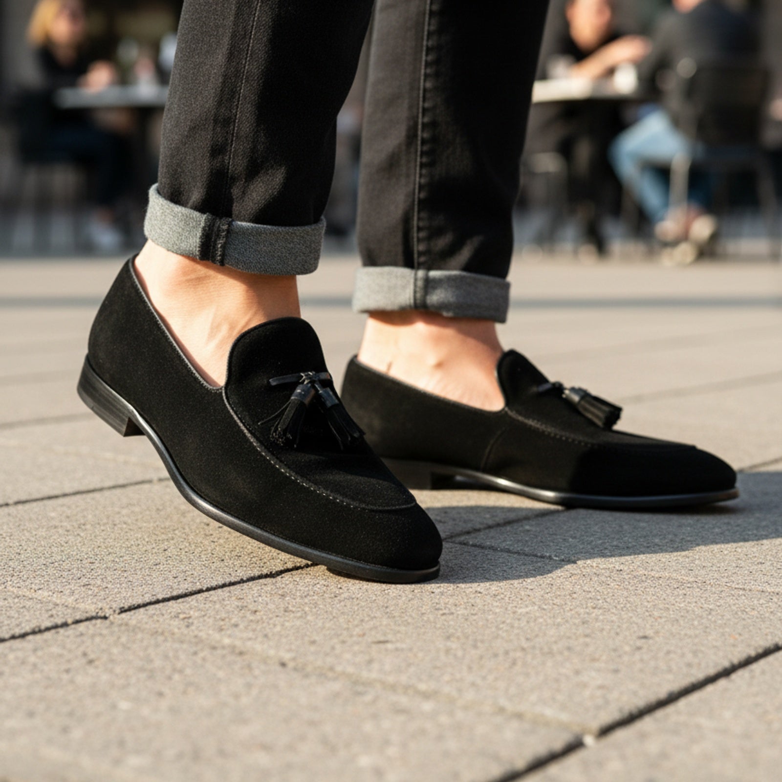 model-casual-setting - Men's Brown Suede Loafer Shoes