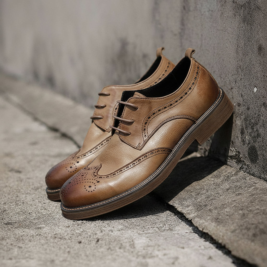 model-casual-setting - Men's Classic Leather Formal Shoes