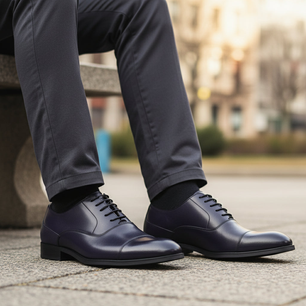 model-casual-setting - Men's Classic Oxford Leather Shoes