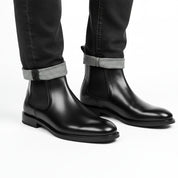 model-casual-setting - Men's Cow Leather Chelsea Dress Boots